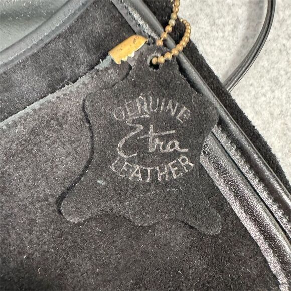 Vintage Etra Women's Black Suede Leather Crossbody Bag Small Casual - Picture 8 of 15